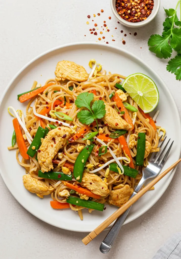 Easy Spicy Chicken Pad Thai